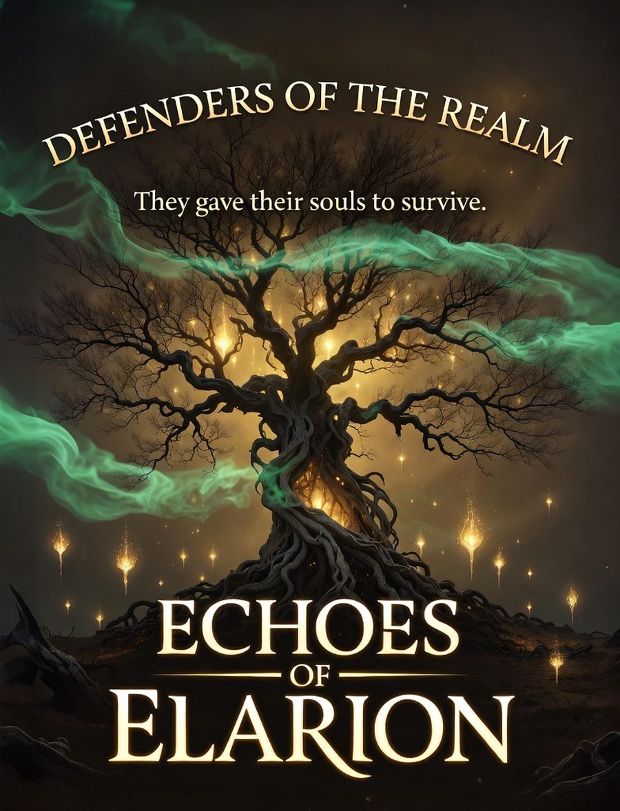 Title art &mdash; the Heart of Elarion, a glowing world tree